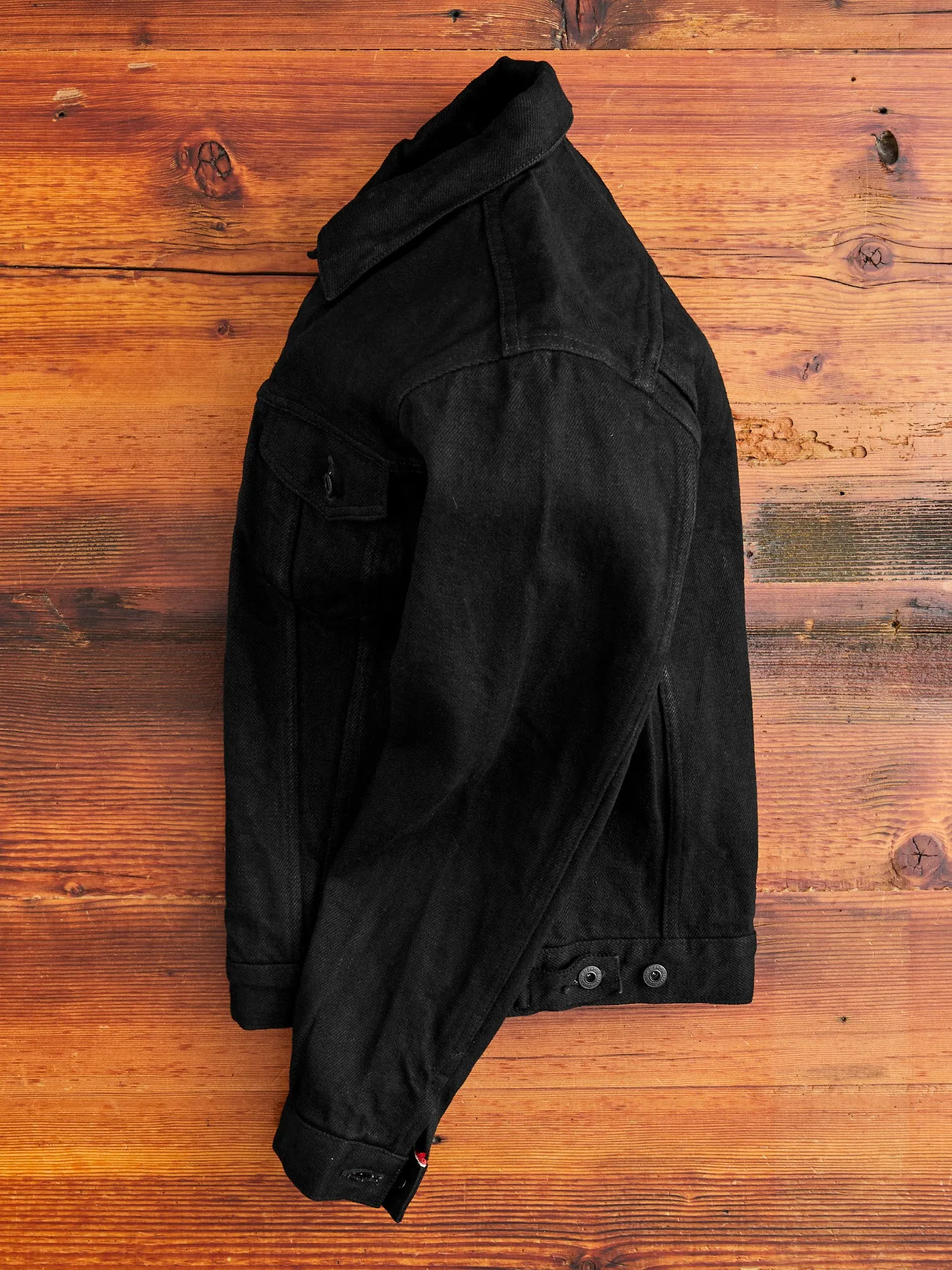 02527PRZ-BK "Secret Denim" 20oz Black Selvedge Denim Jacket