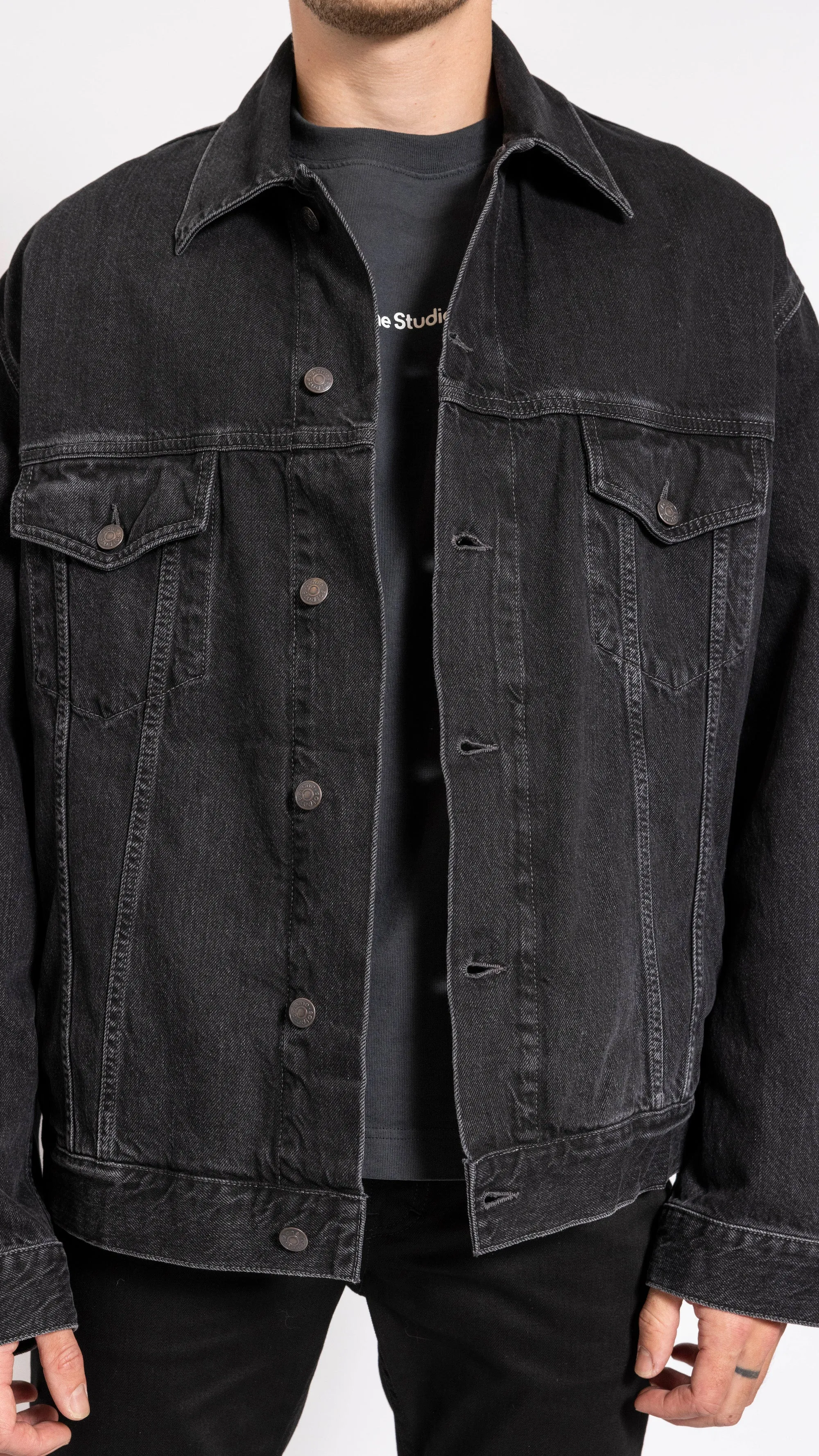 ACNE STUDIOS BLACK LOOSE DENIM JACKET