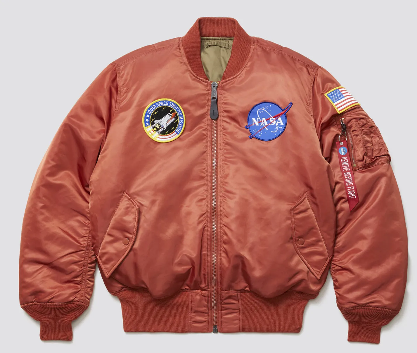 Alpha Industries Nasa MA-1 Flight Jacket White Rust