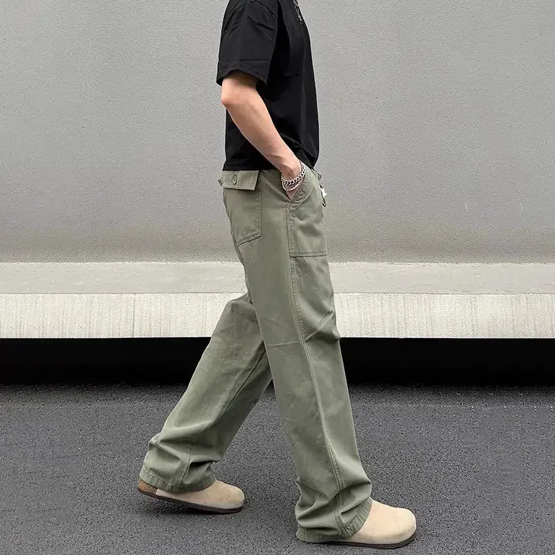 Army Green Denim Cargo Pants