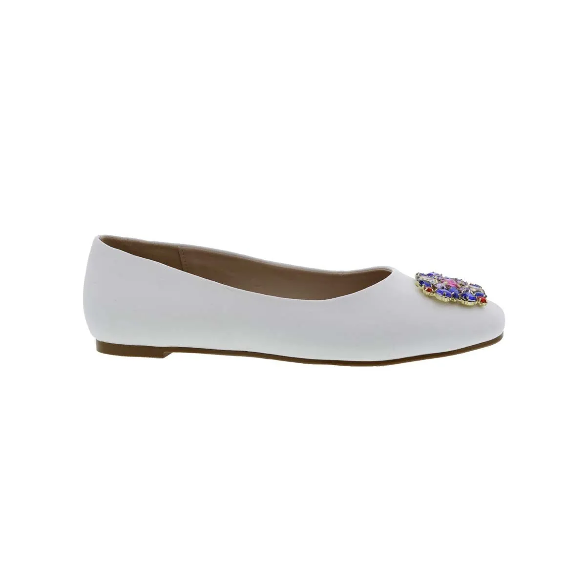 Bellini Sybil Women Slip-on Flat Shoes In White Smooth