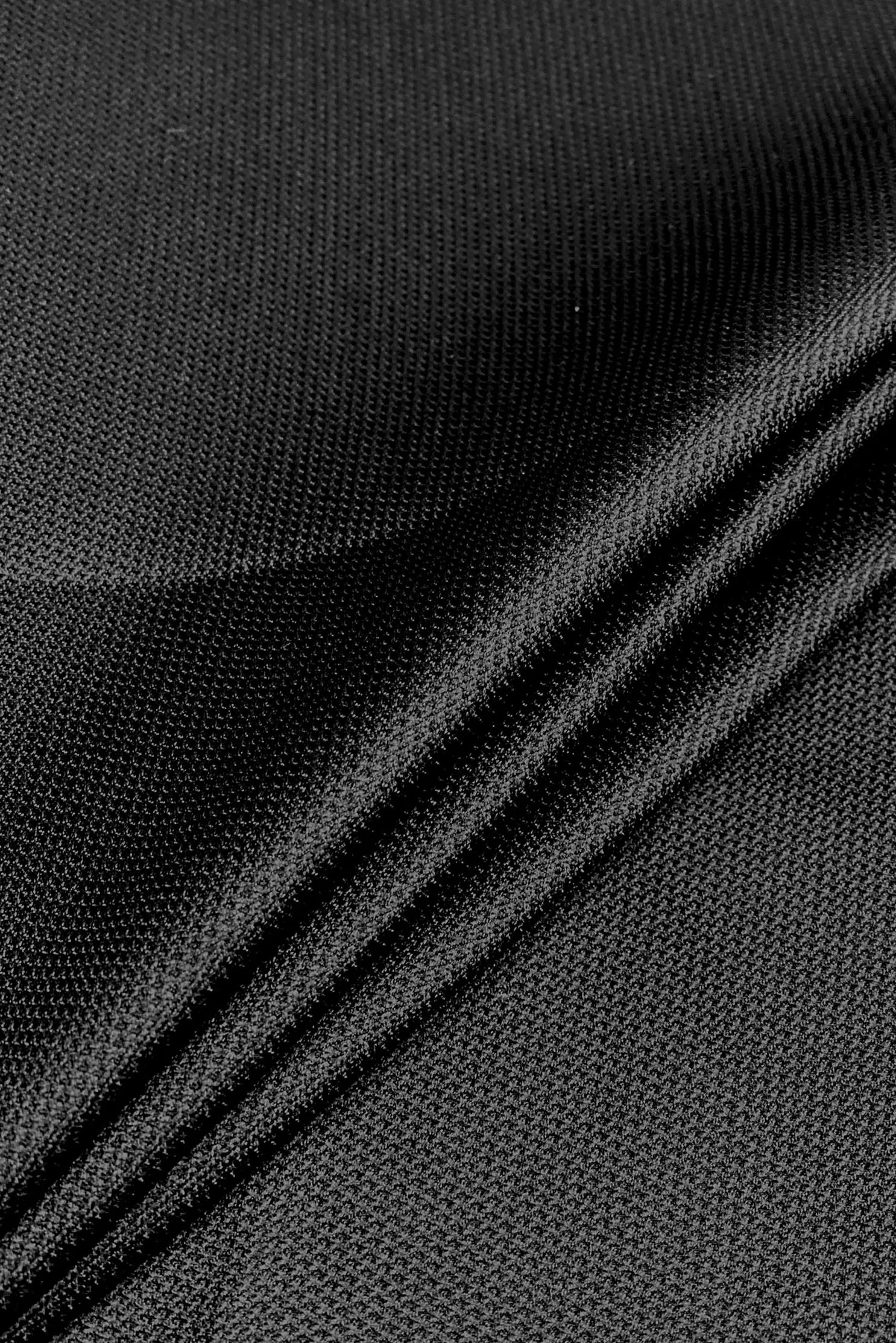 Black Italian Silk Blend Mikado Pique Fabric