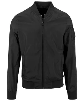 Black - Nylon bomber jacket