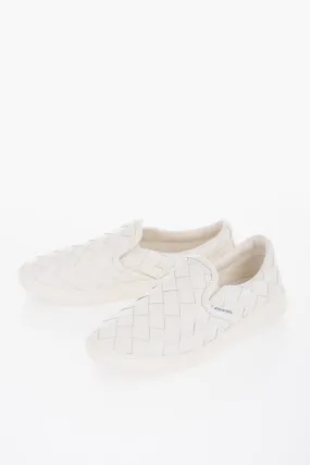 Bottega Veneta Braided Leather Slip On Sneakers