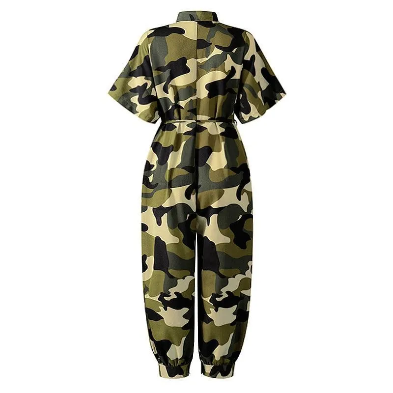 Camouflage Vintage Jumpsuits For Women