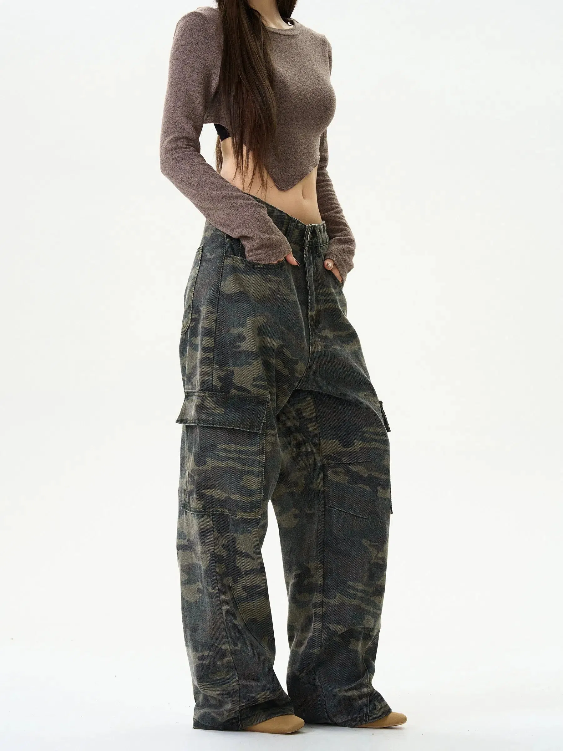 Cargo Pants with Camo Pattern