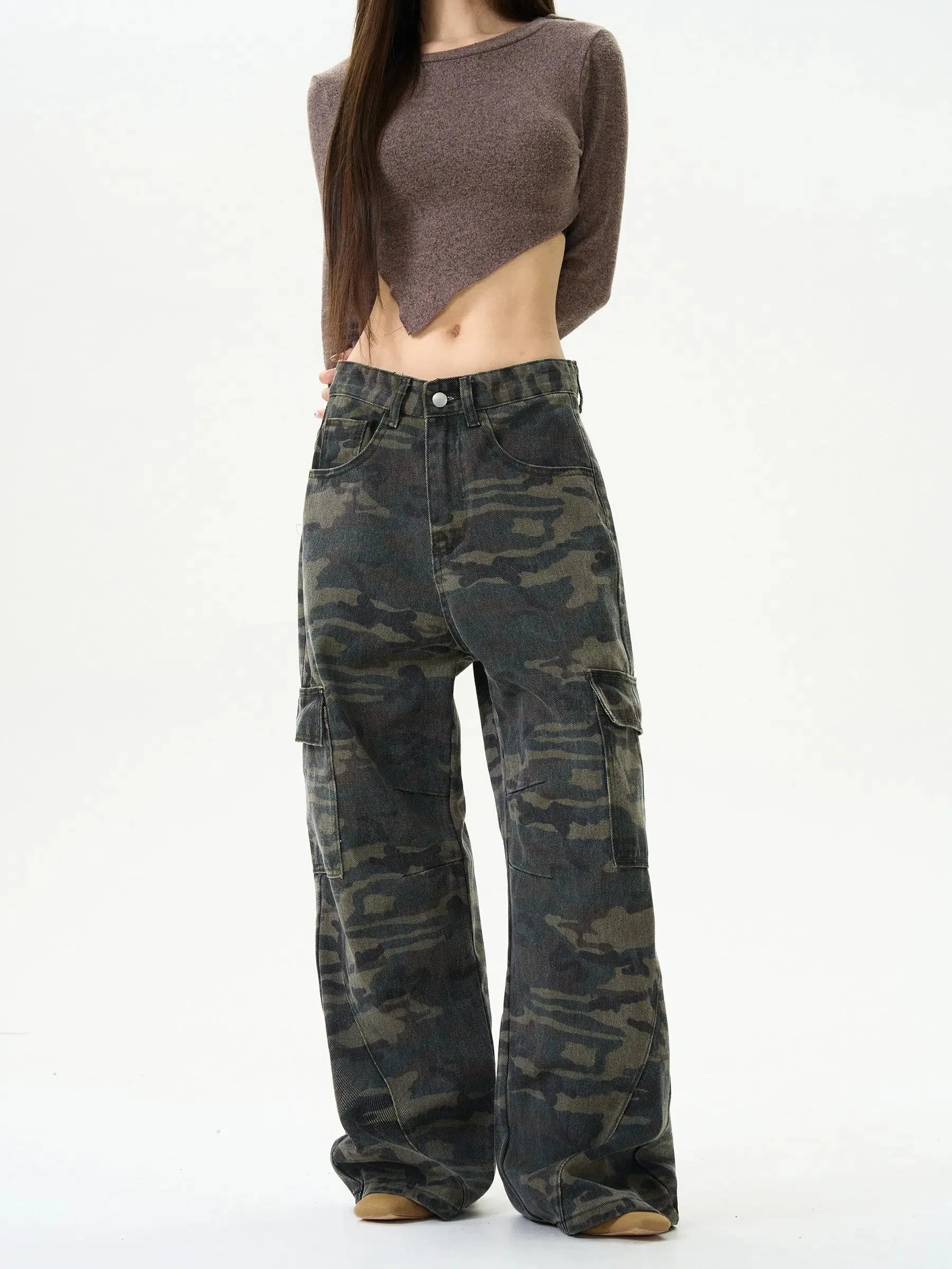 Cargo Pants with Camo Pattern