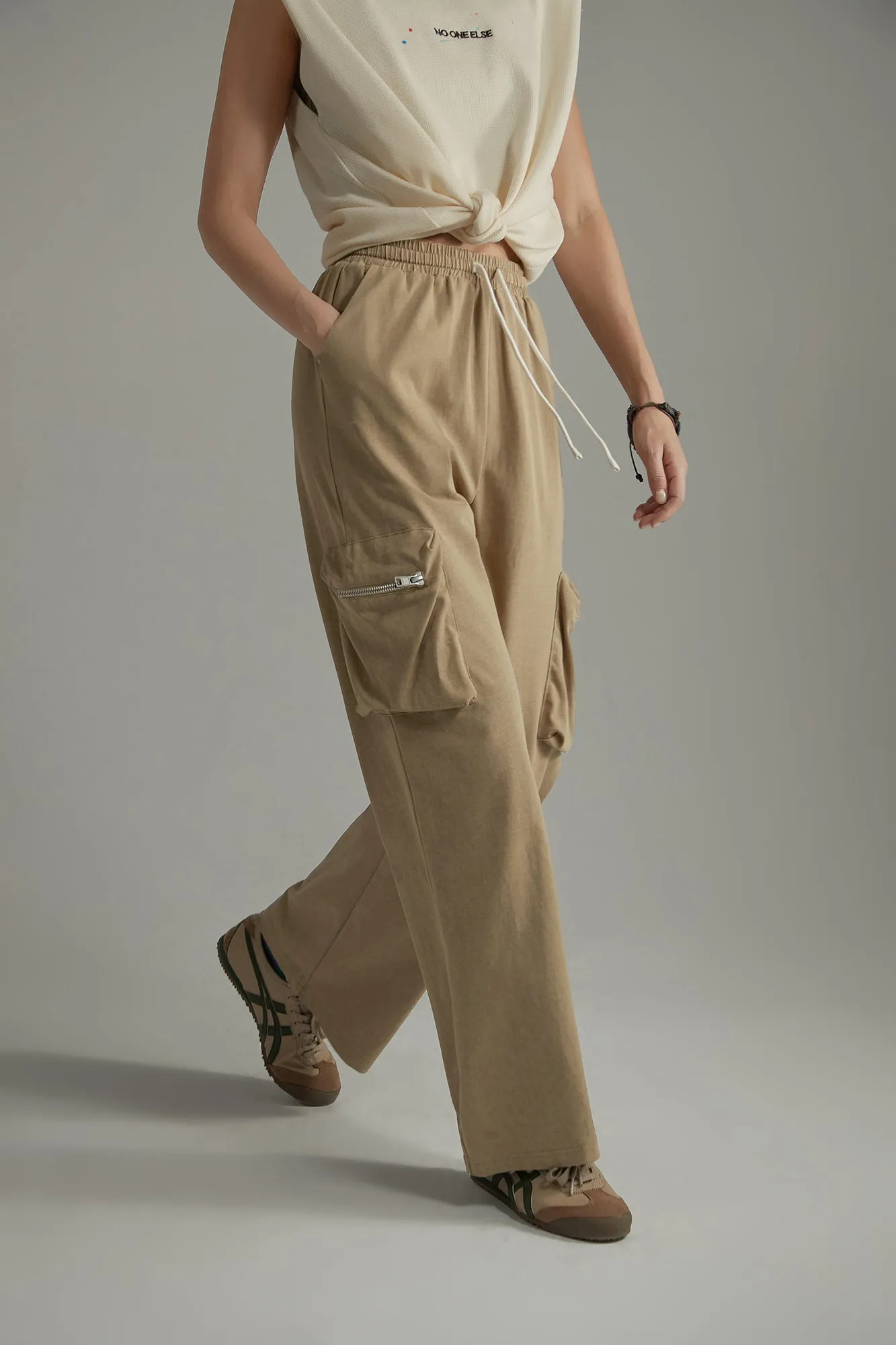 Cargo String Wide Casual Pants