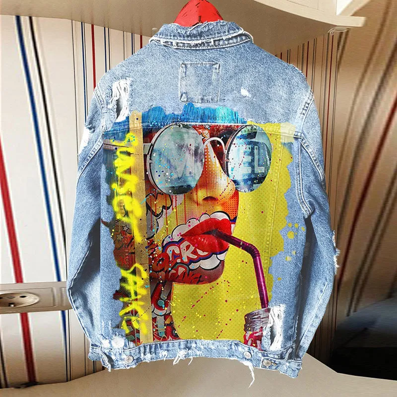 Casual Loose Denim Lapel Jacket