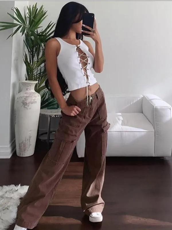 Casual Wide Leg Women's Cargo Pants