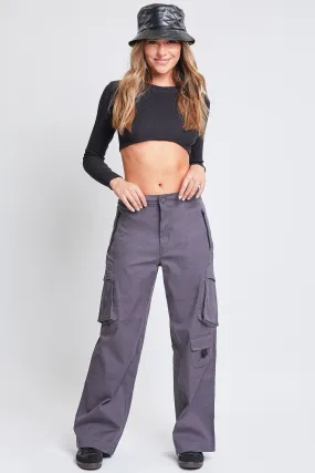 Char-Charcoal Junior High-Rise Relaxed All Day Cargo Pants