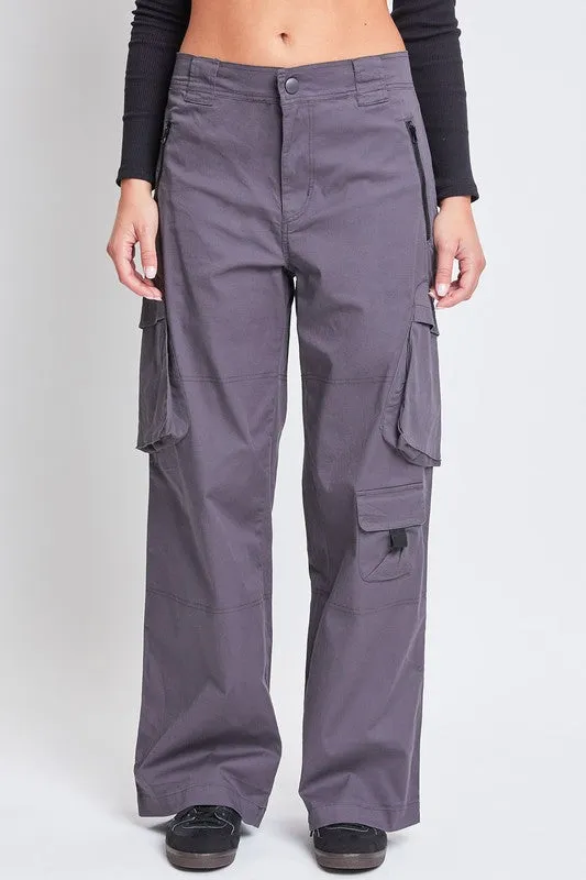 Char-Charcoal Junior High-Rise Relaxed All Day Cargo Pants