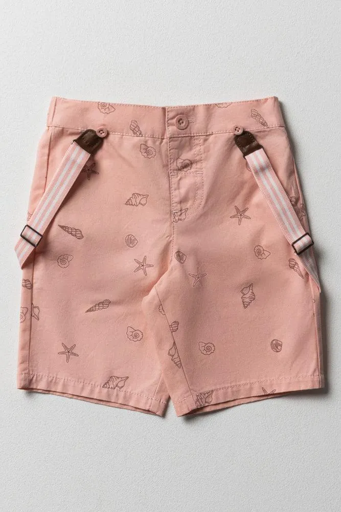 Chino Shorts With Braces Pink