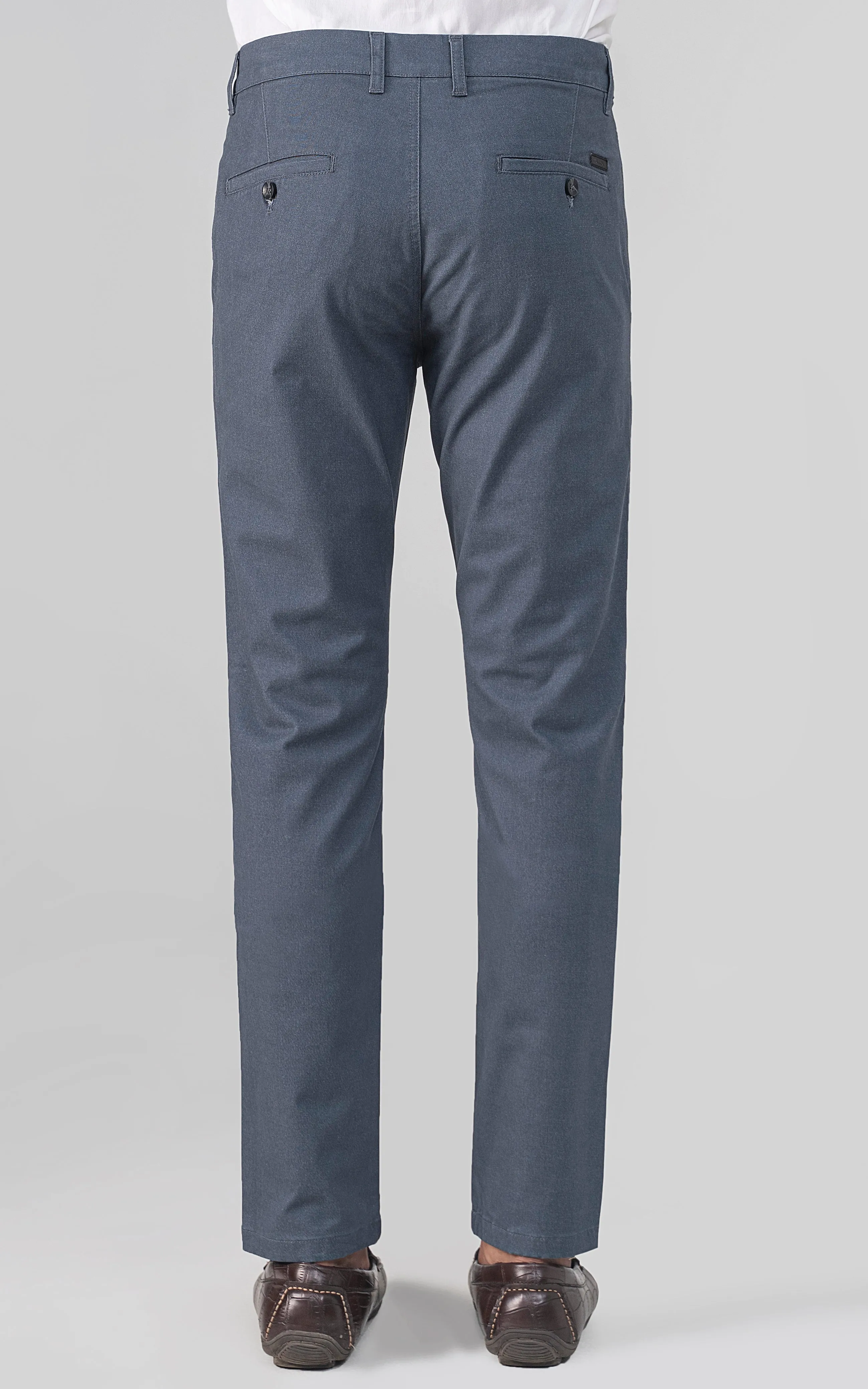 COLORED DENIM SMART FIT CASUAL PANT BLUE