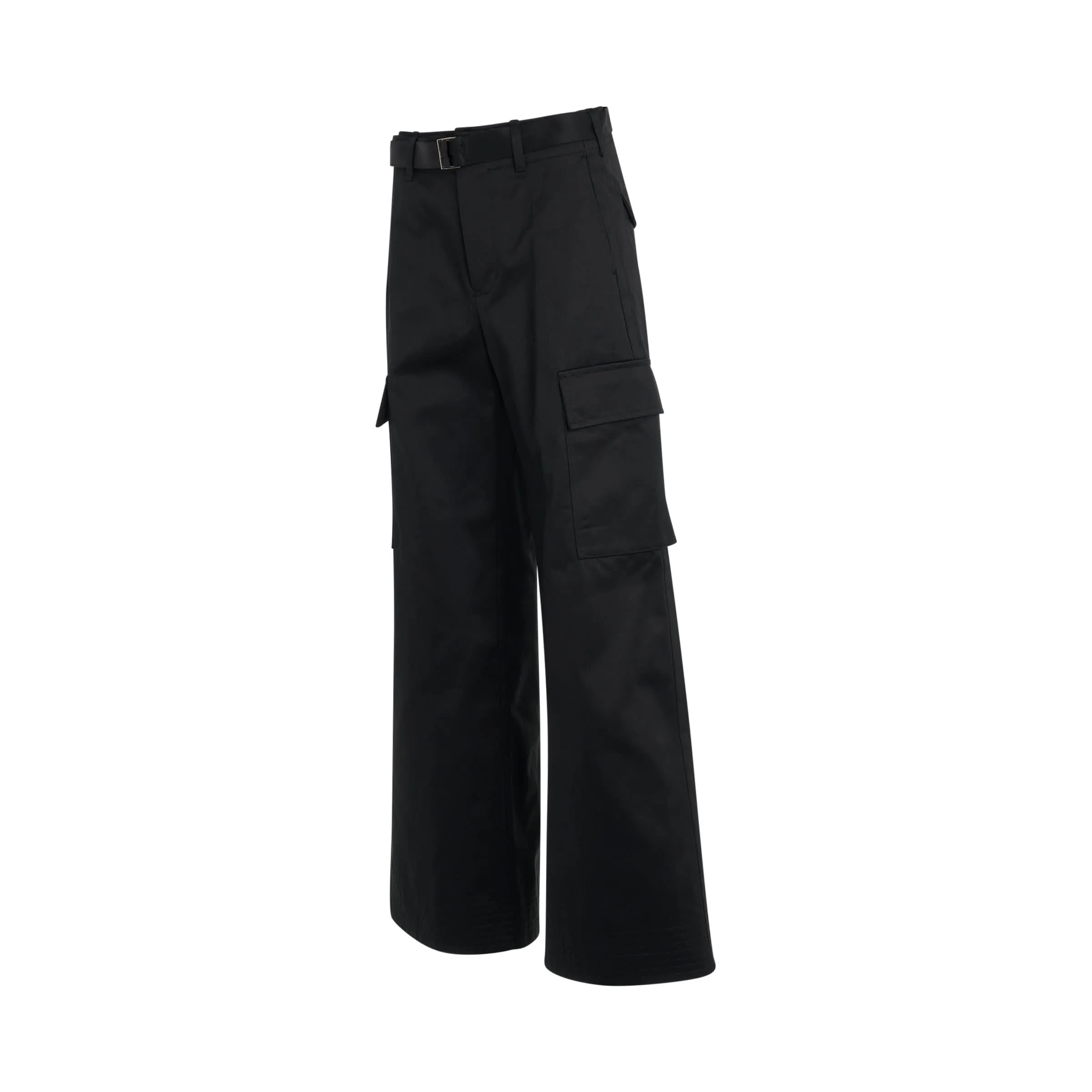 Cotton Gabardine Pants in Black