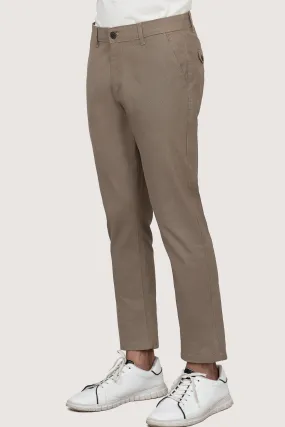 CROSS POCKET PRINTED SLIMFIT LIGHT KHAKI PANT