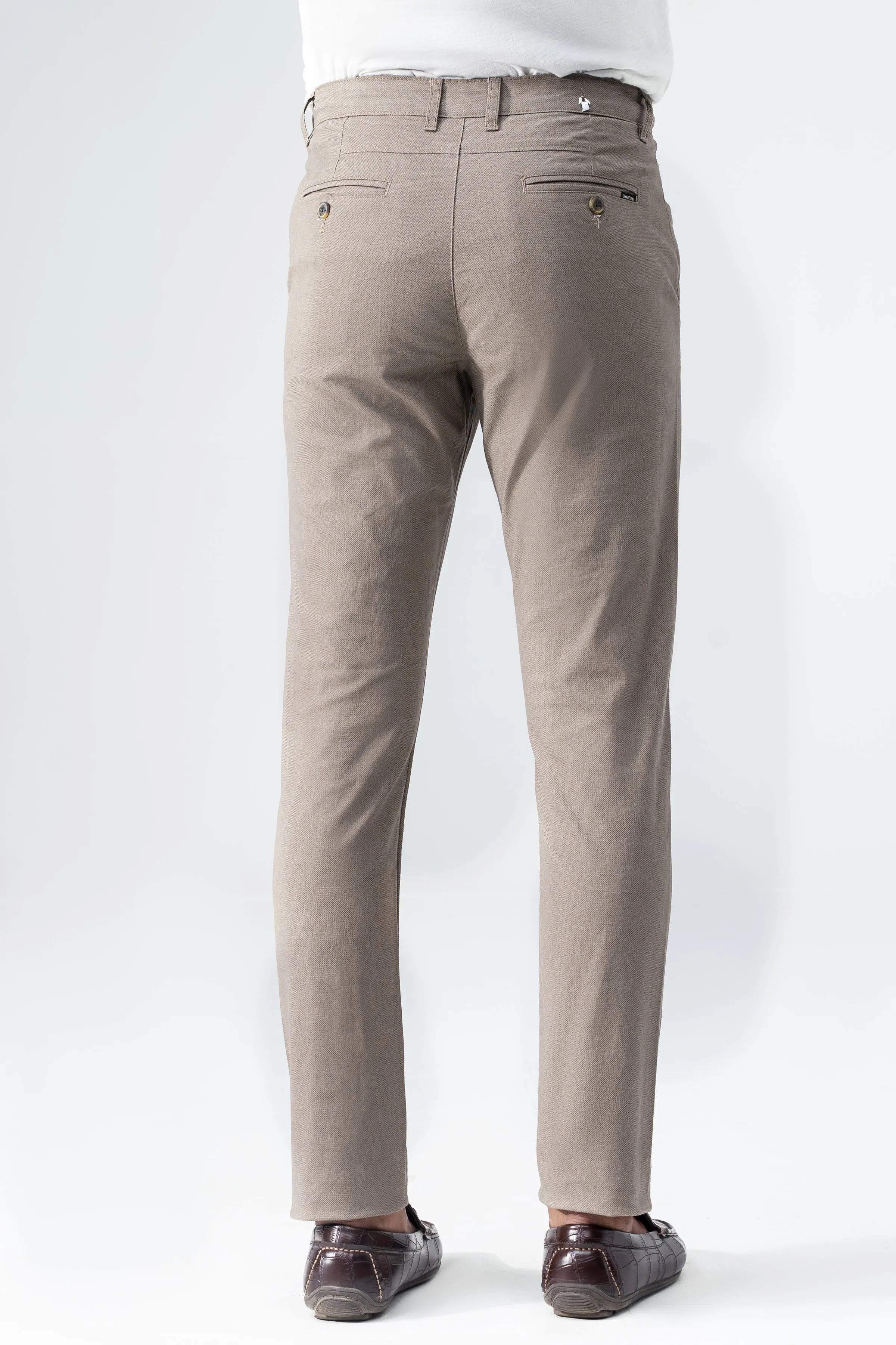 CROSS POCKET PRINTED SLIMFIT PANT KHAKI