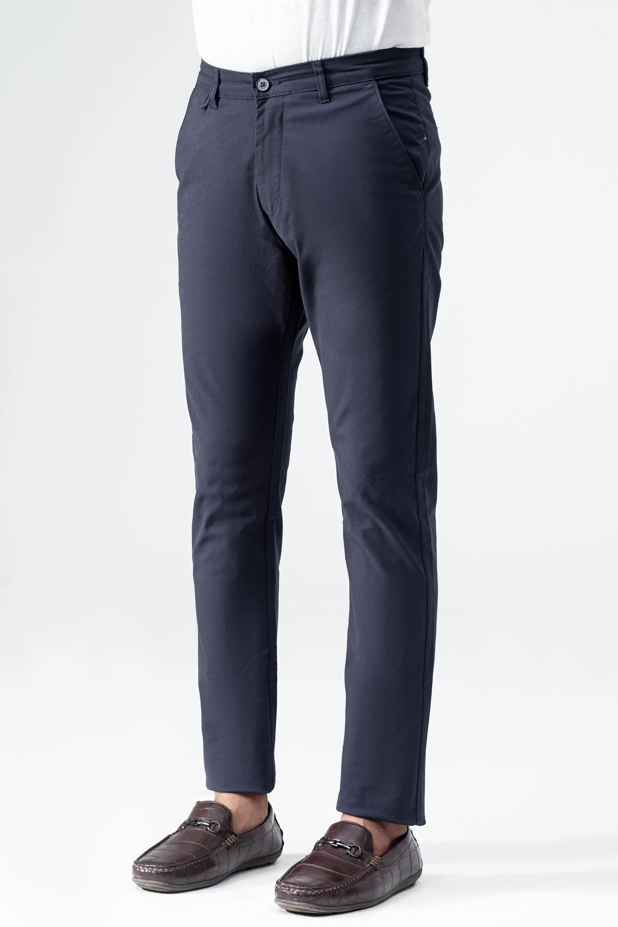 CROSS POCKET PRINTED SLIMFIT PANT NAVY