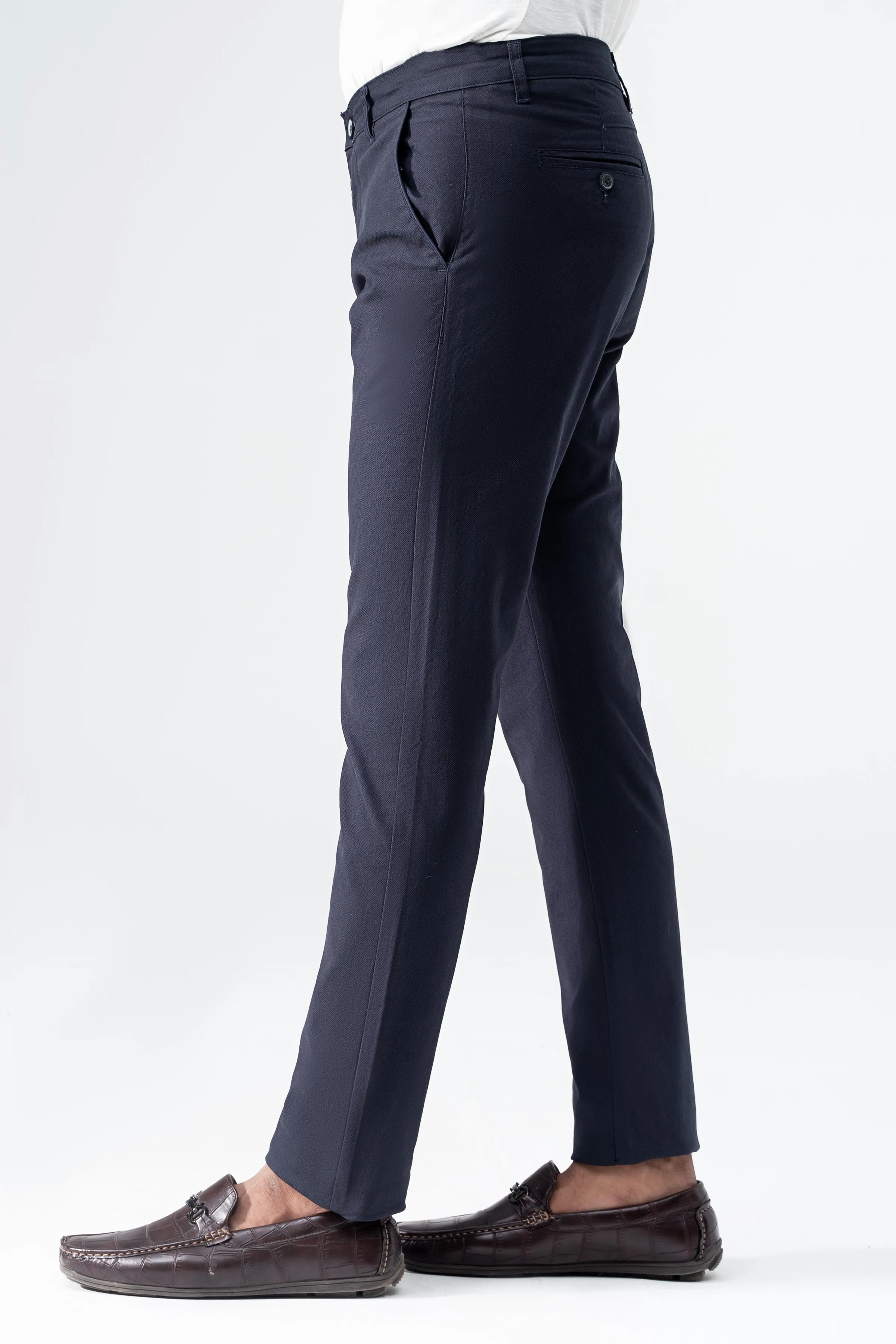 CROSS POCKET PRINTED SLIMFIT PANT NAVY