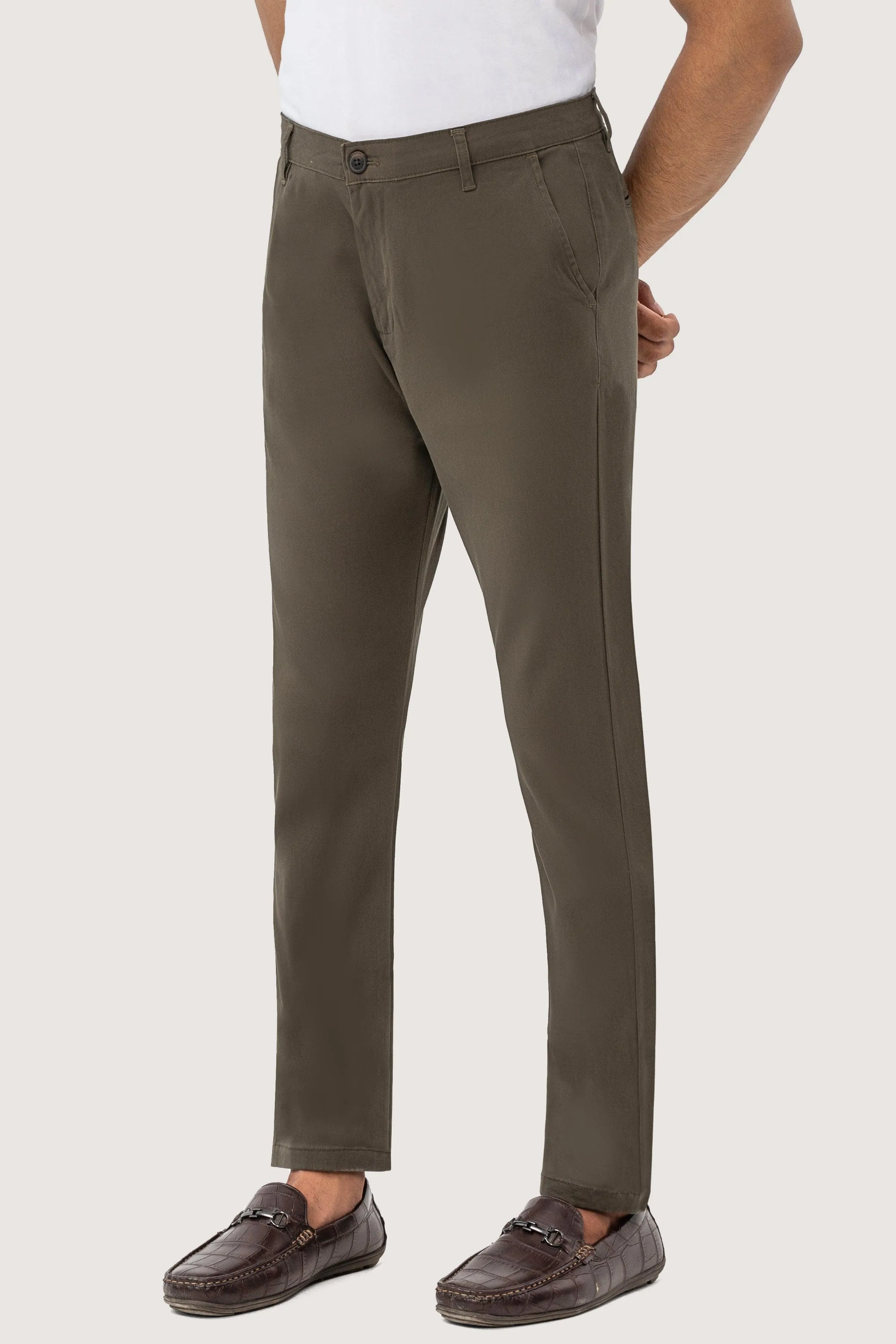 CROSS POCKET TWILL SLIMFIT PANT DARK OLIVE