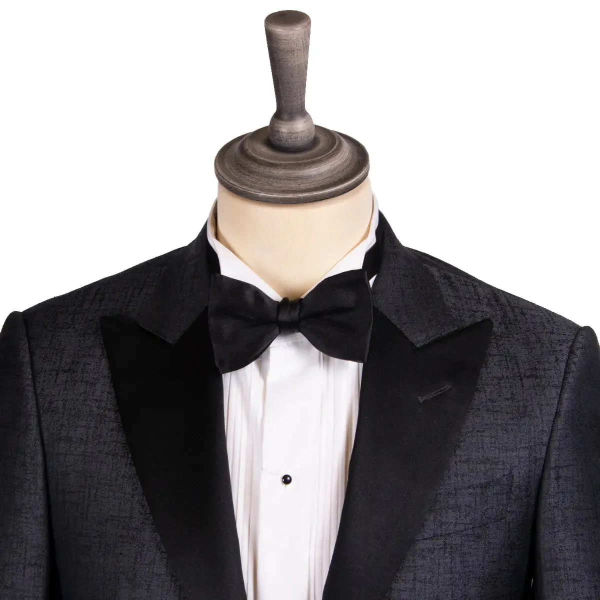 Dark Grey Jacquard Weave Tuxedo Jacket