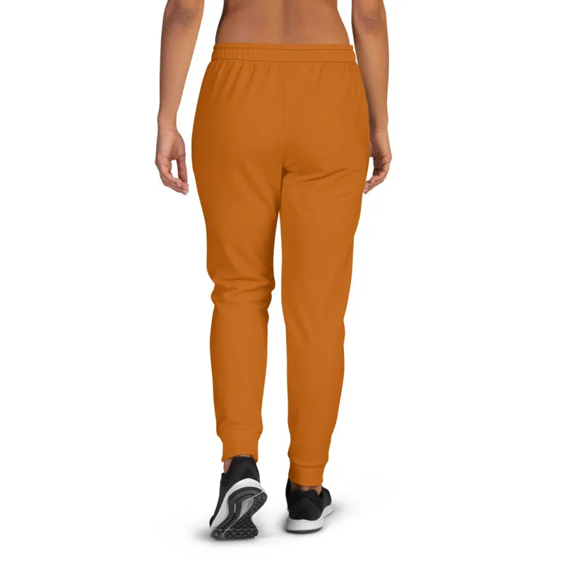 Desert Brown Women's Joggers, Solid Color Premium Slim Fit Sweatpants - Made in EU