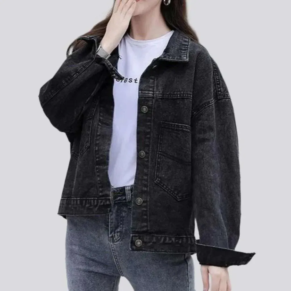 Disney back embroidery denim jacket