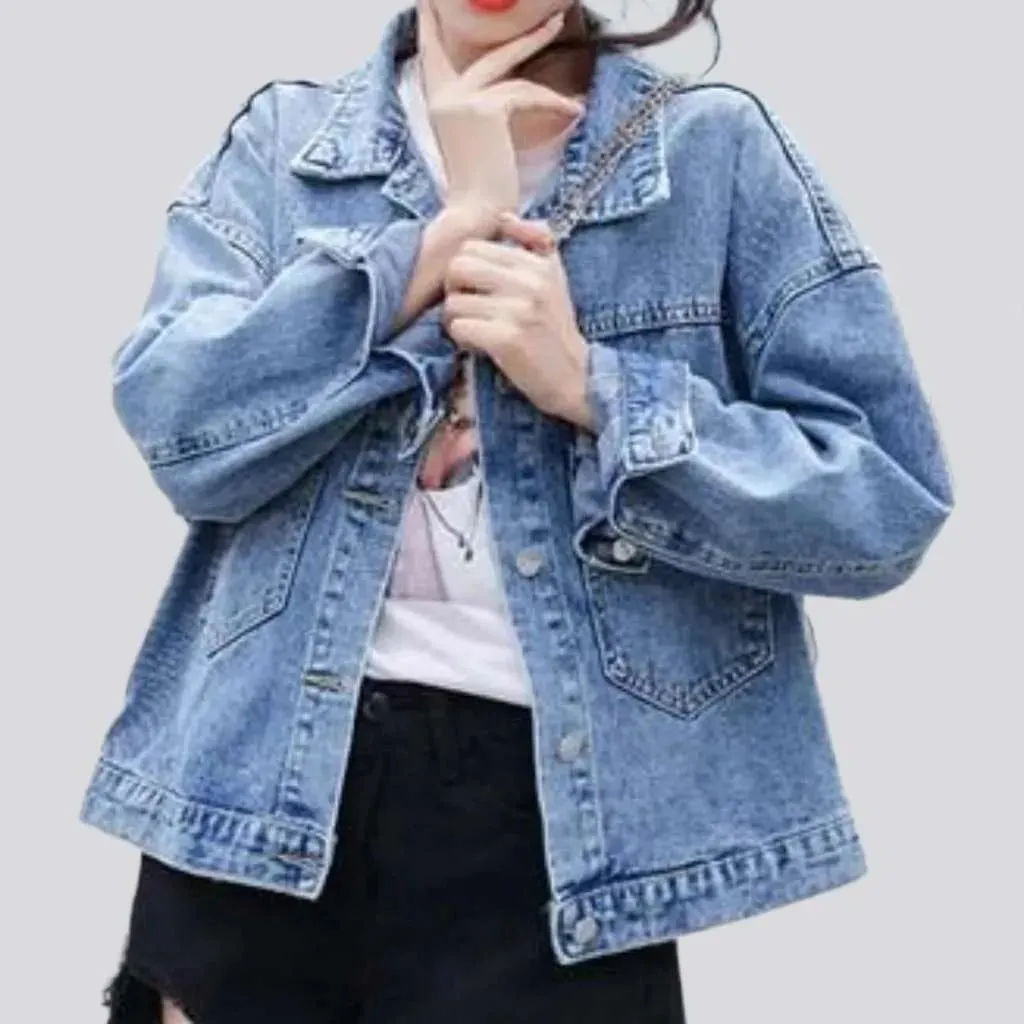 Disney back embroidery denim jacket