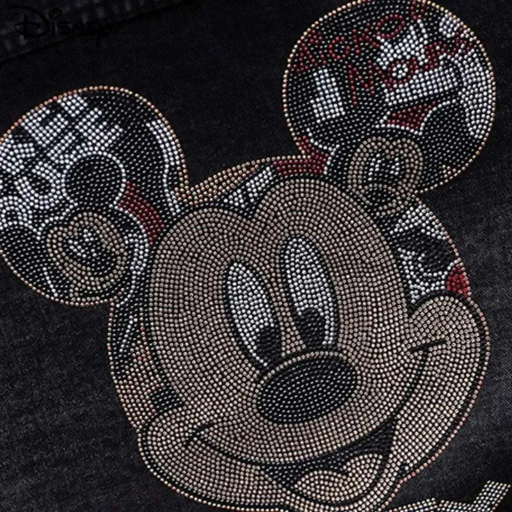 Disney back embroidery denim jacket