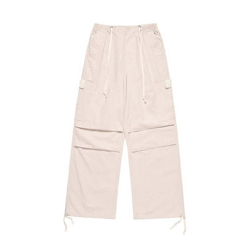 Drawstring Cuff Nylon Cargo Pants