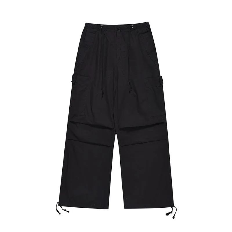 Drawstring Cuff Nylon Cargo Pants