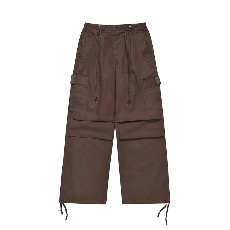 Drawstring Cuff Nylon Cargo Pants