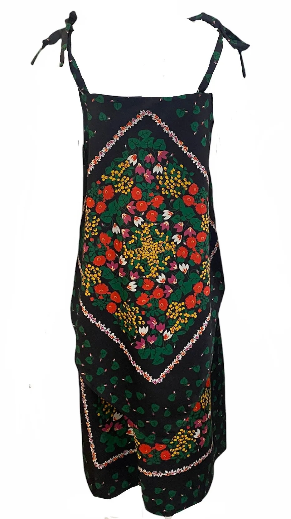 Frank Usher 70s Handkerchief Hem Sun Dress with Scarf