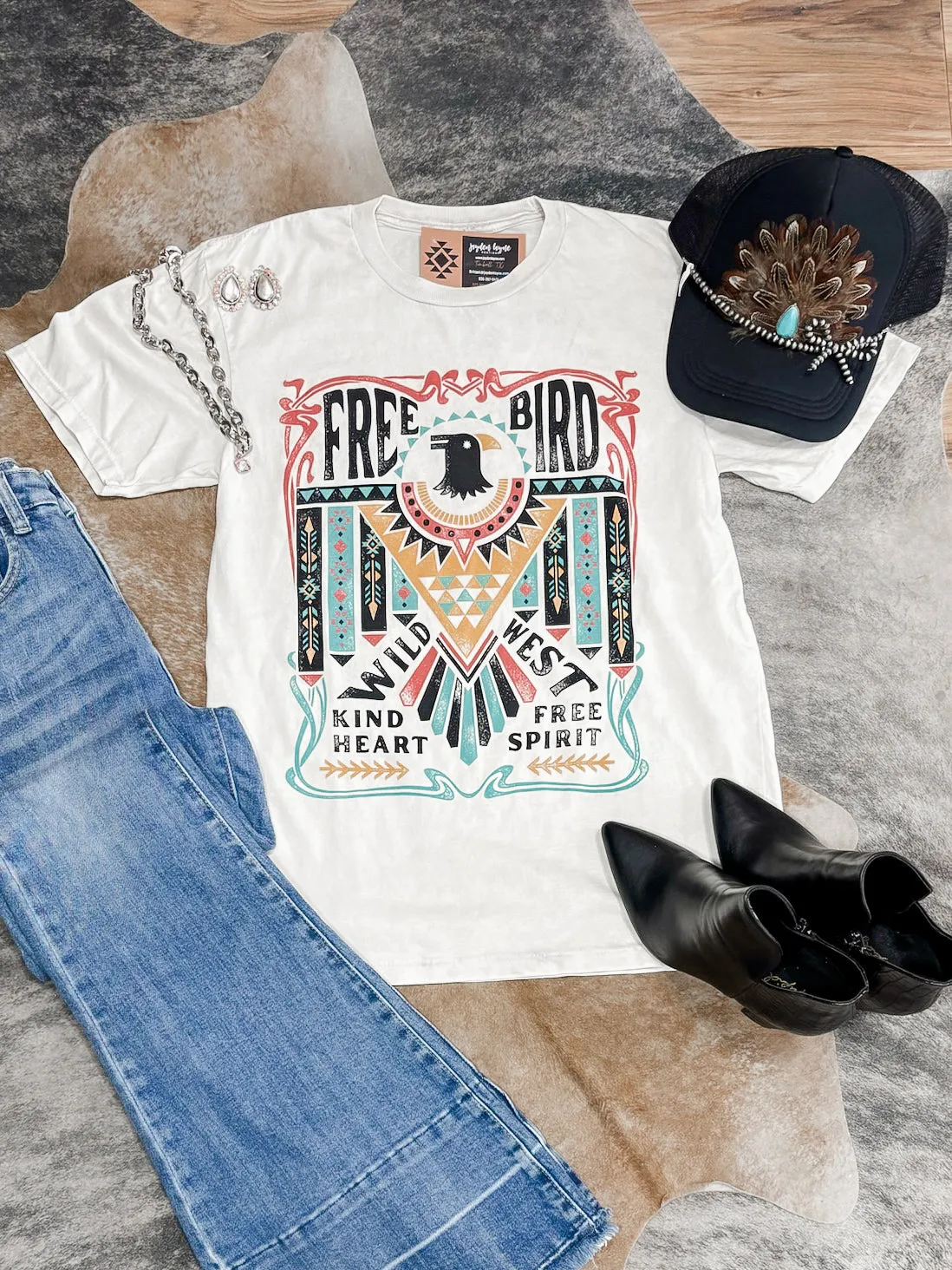 Free Bird Thunderbird Mineral Wash Graphic Tee