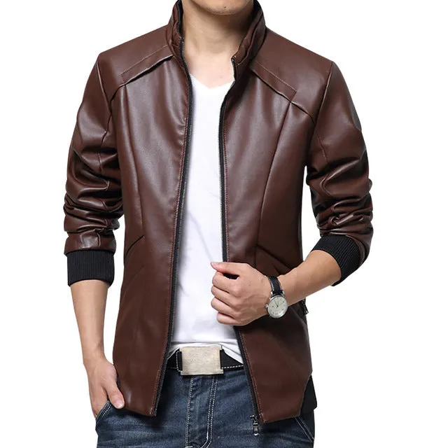 HEE GRAND High Quality PU Leather Fashion Casual Jackets