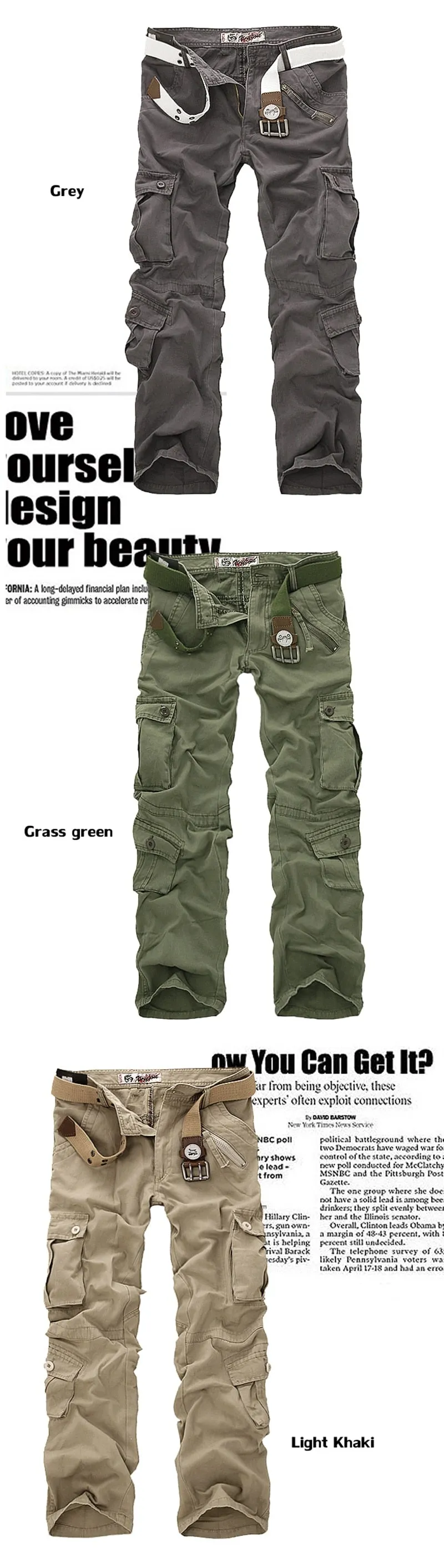 High Quality Men'S Pants Casual Multi Pocket Military Trousers For Men