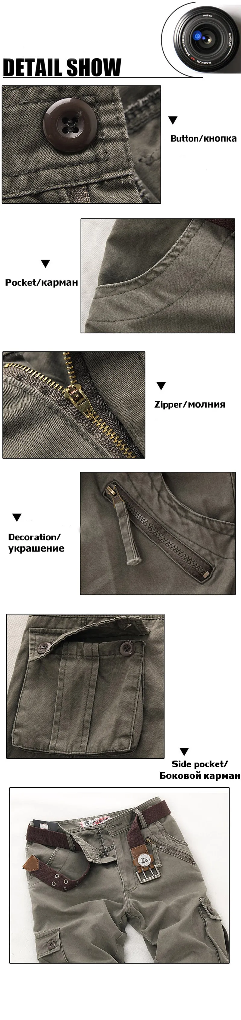 High Quality Men'S Pants Casual Multi Pocket Military Trousers For Men