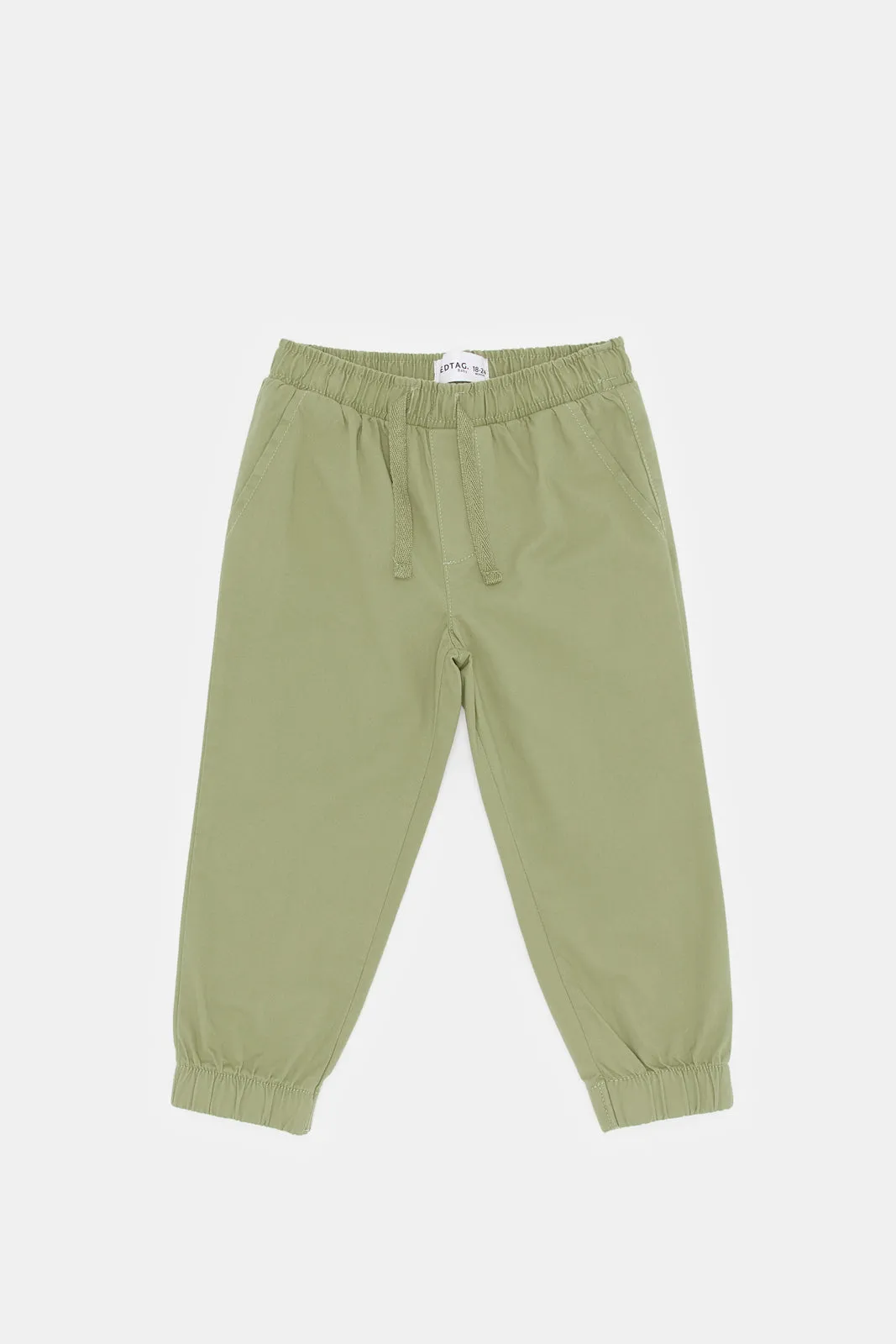 Infant Boys Green Twill Chino Jogger