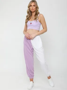 Lilac Purple Two Tone Oversized Joggers