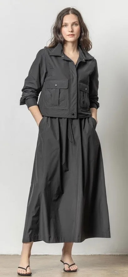 LILLA P-Nylon Utility Jacket Jet Black