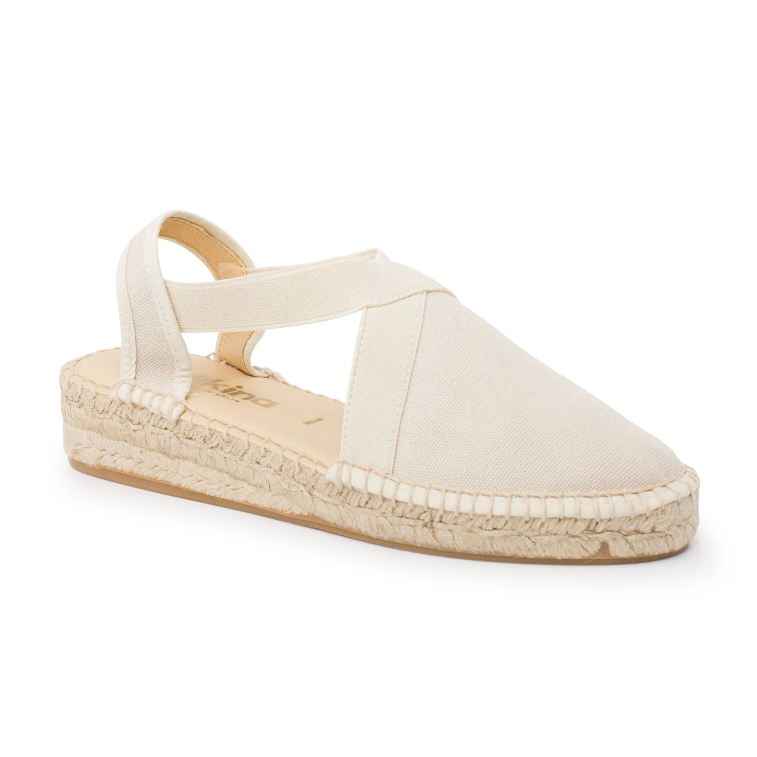 Marseille Eco Canvas Vegan Espadrille Wedges - Beige Tan