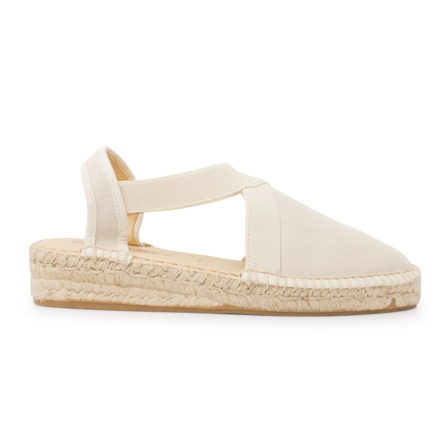 Marseille Eco Canvas Vegan Espadrille Wedges - Beige Tan