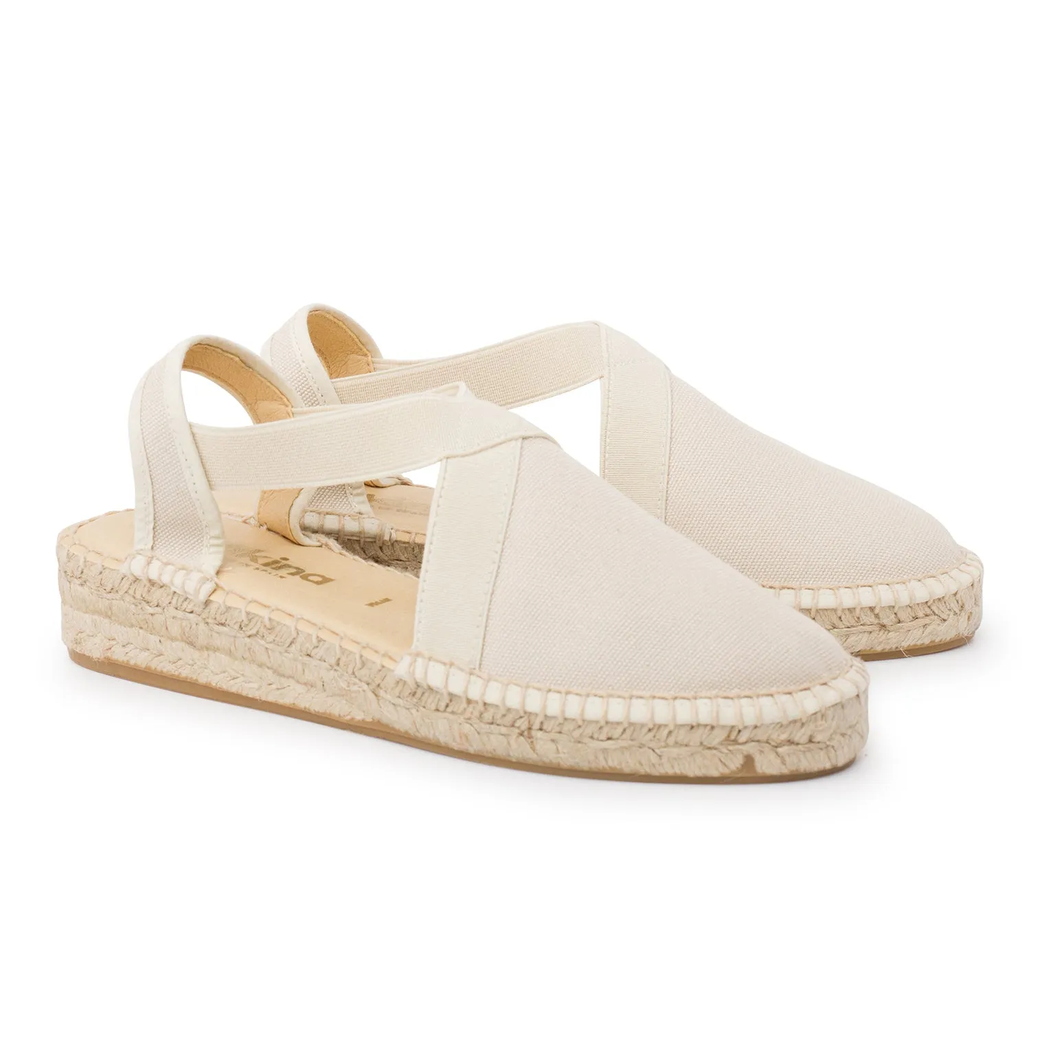 Marseille Eco Canvas Vegan Espadrille Wedges - Beige Tan