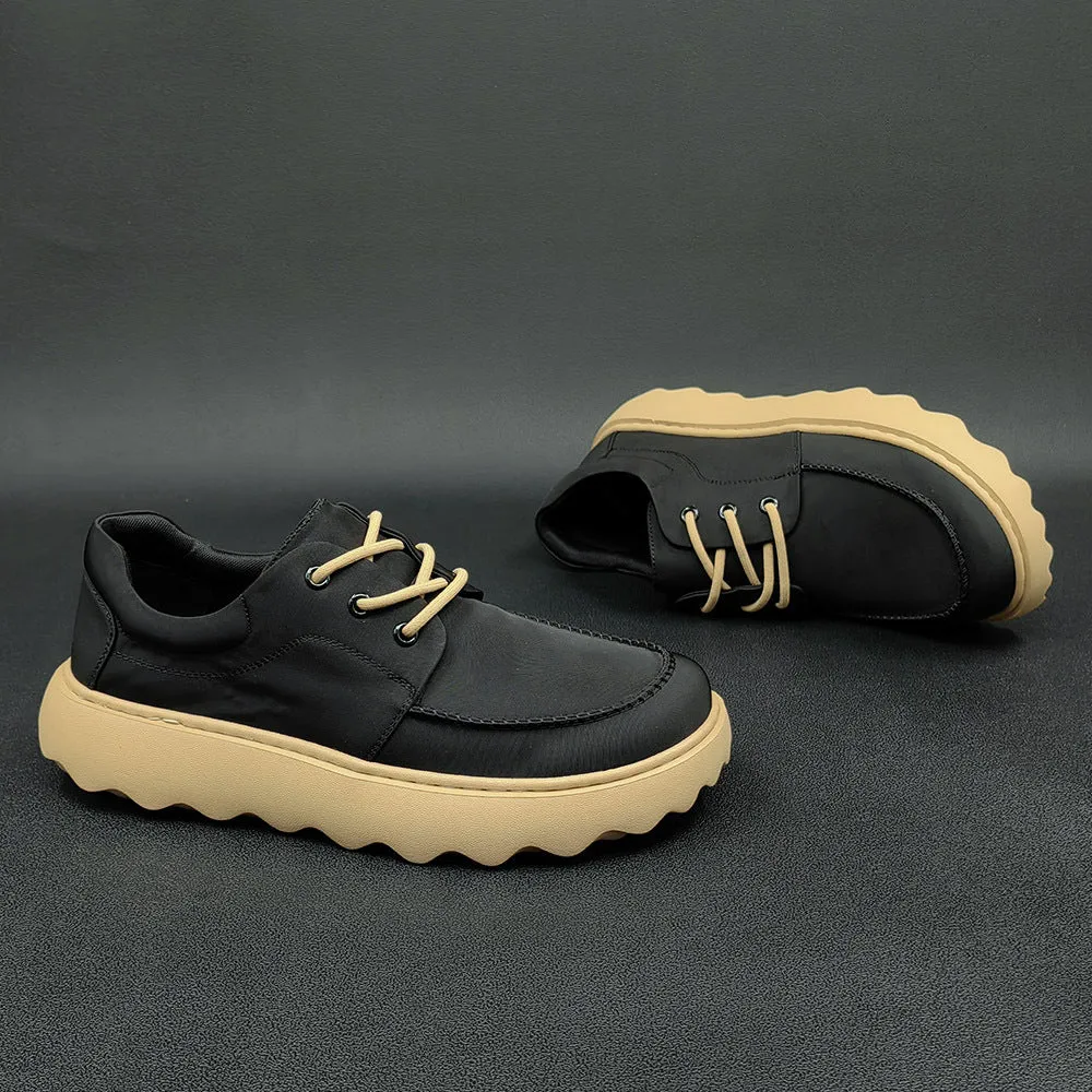 Men Casual Soft Canvas Lug Sole Casual Shoes