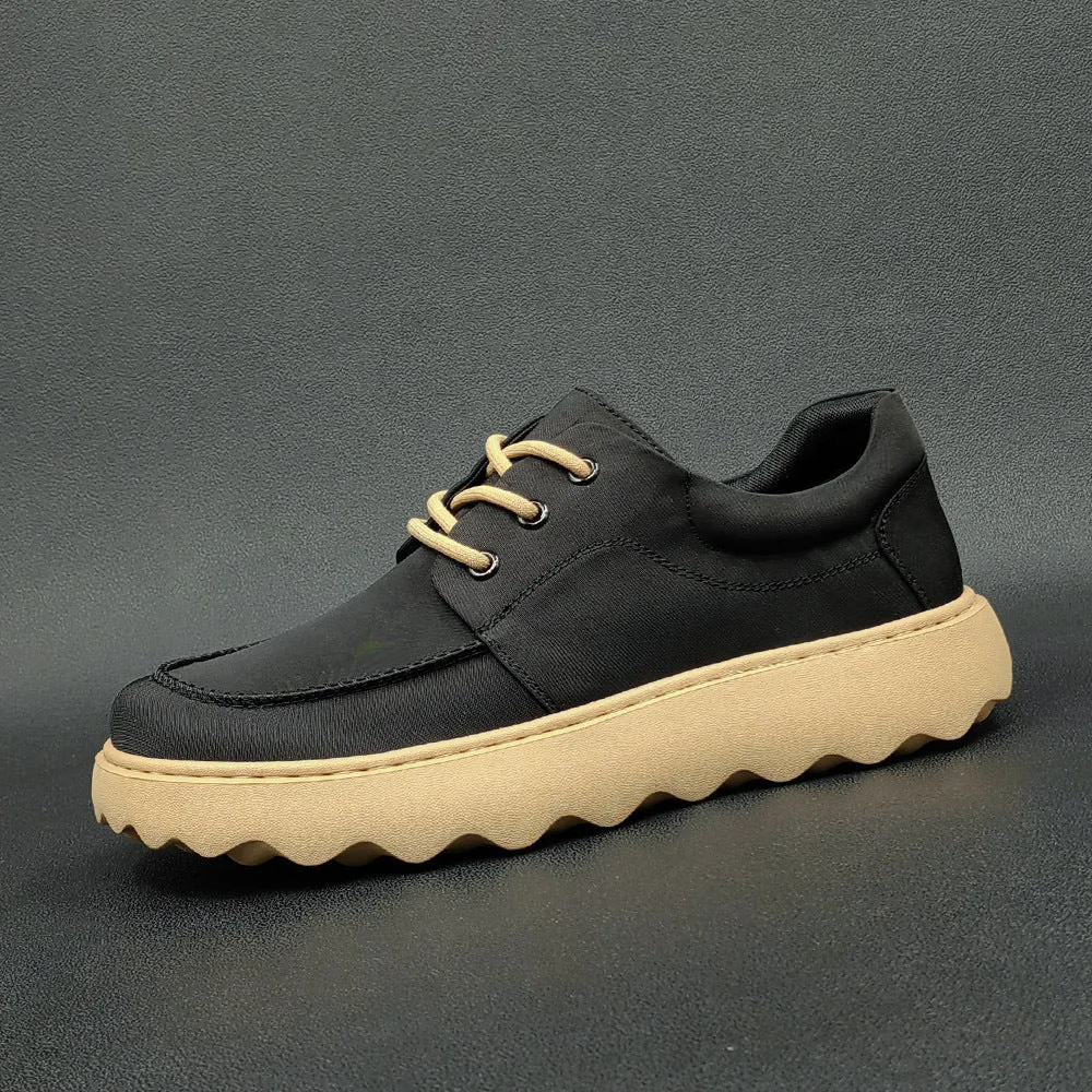 Men Casual Soft Canvas Lug Sole Casual Shoes