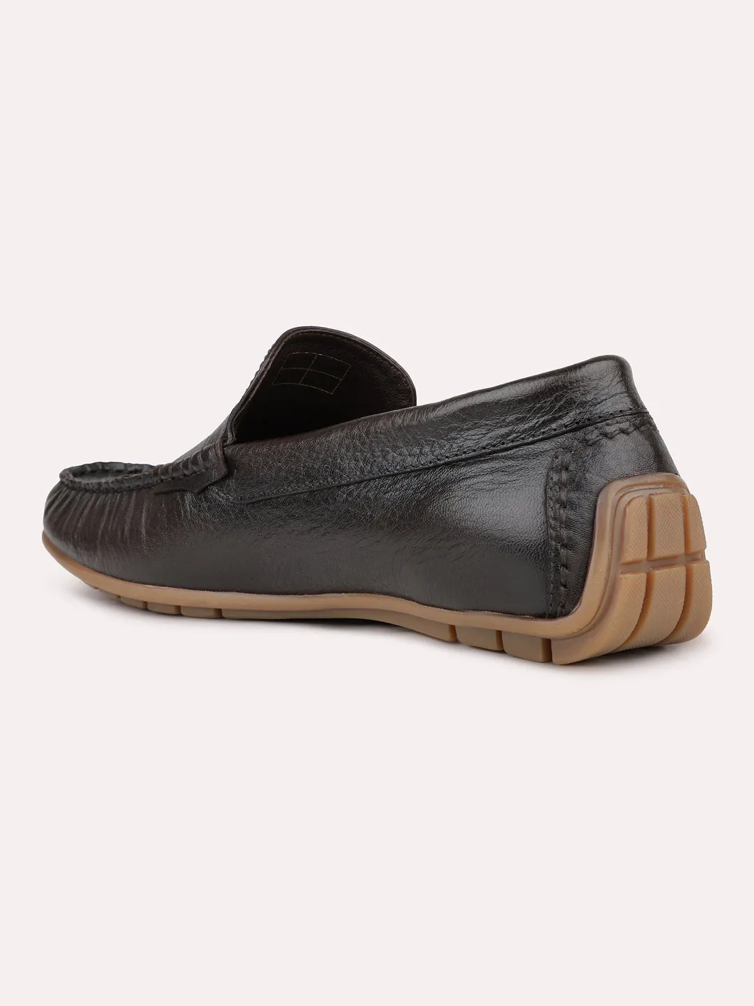 Mens Brown Solid Round Toe Casual Shoes