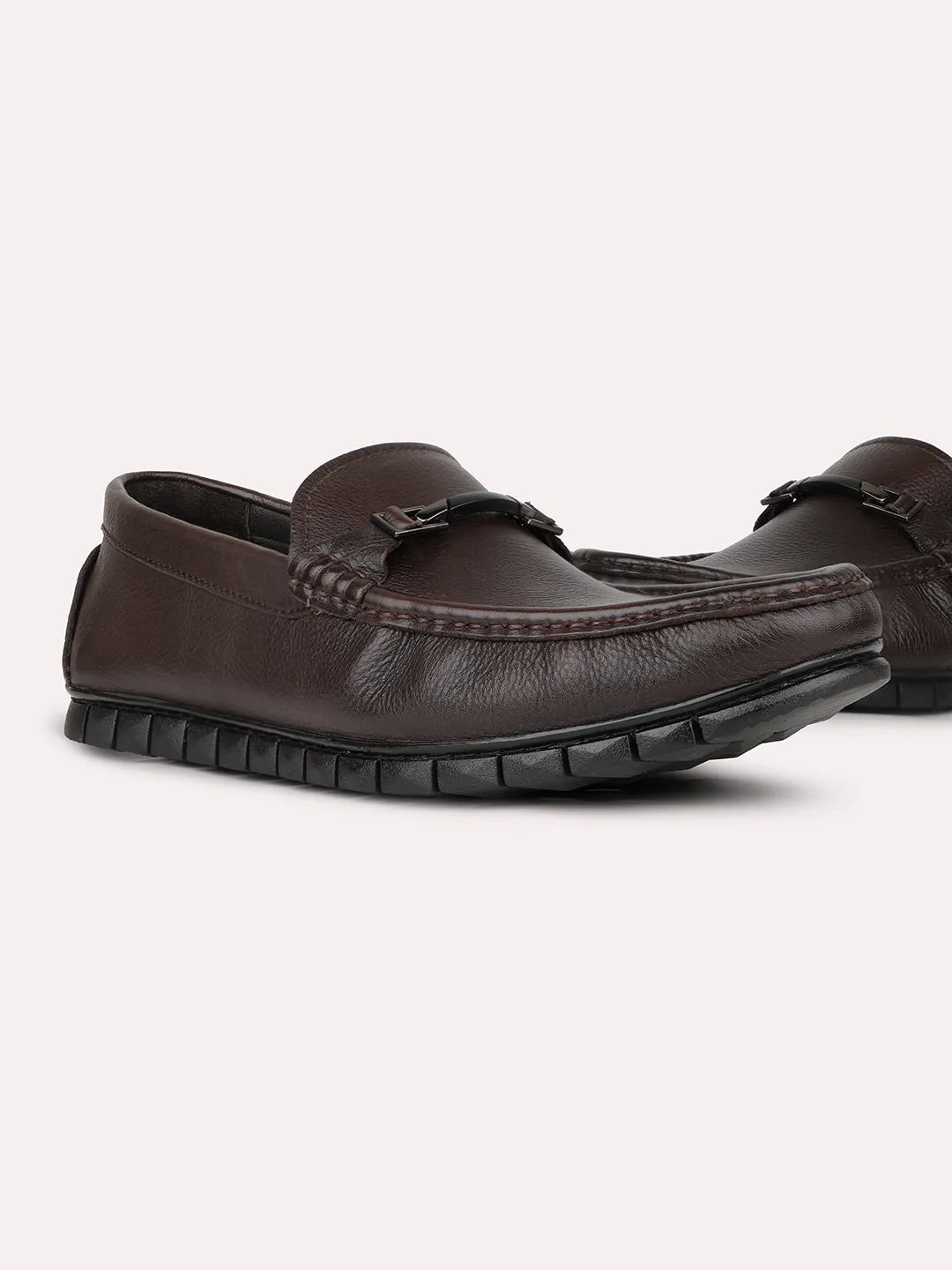 Mens Coffee Brown Solid Round Toe Casual Shoes