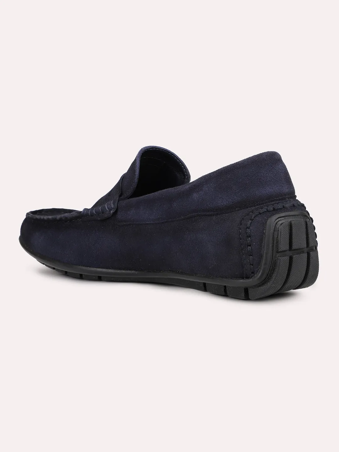 Mens Navy Solid Round Toe Casual Shoes