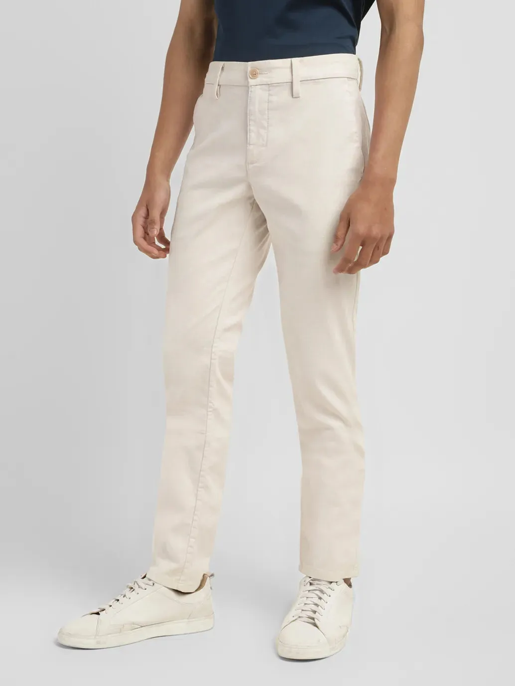 Men's Regular Fit Cream Chinos