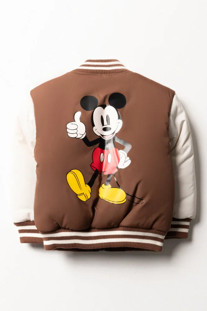 Mickey Mouse Bomber Jacket Brown